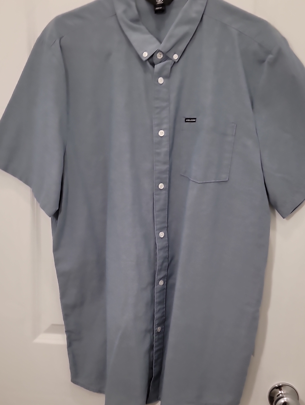 Volcom Light Blue Short-Sleeve Button-Down Shirt